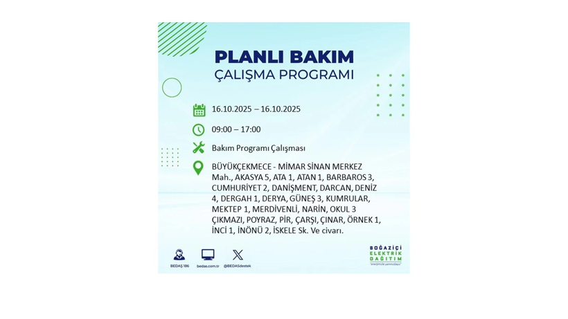 BEDAŞ saat vererek uyardı! İstanbul’da elektrik kesintisi! 16 Ekim elektrikler ne zaman gelecek? - Resim: 41