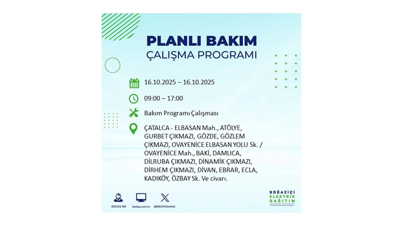 BEDAŞ saat vererek uyardı! İstanbul’da elektrik kesintisi! 16 Ekim elektrikler ne zaman gelecek? - Resim: 42