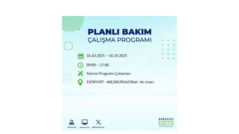 BEDAŞ saat vererek uyardı! İstanbul’da elektrik kesintisi! 16 Ekim elektrikler ne zaman gelecek? - Resim: 52