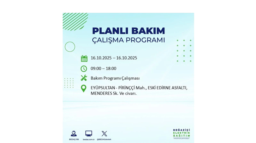 BEDAŞ saat vererek uyardı! İstanbul’da elektrik kesintisi! 16 Ekim elektrikler ne zaman gelecek? - Resim: 55