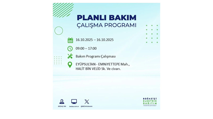 BEDAŞ saat vererek uyardı! İstanbul’da elektrik kesintisi! 16 Ekim elektrikler ne zaman gelecek? - Resim: 58