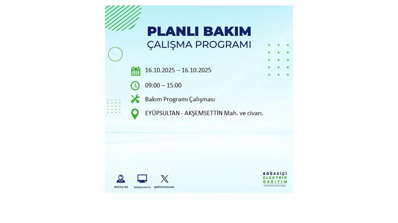 BEDAŞ saat vererek uyardı! İstanbul’da elektrik kesintisi! 16 Ekim elektrikler ne zaman gelecek? - Resim: 59