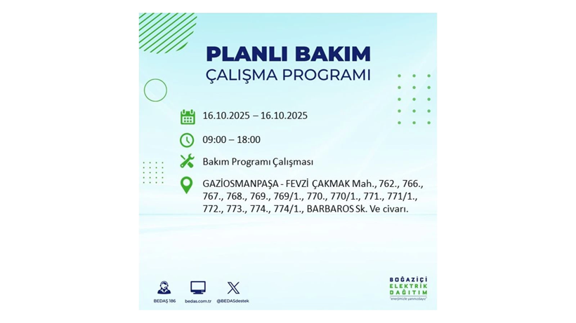 BEDAŞ saat vererek uyardı! İstanbul’da elektrik kesintisi! 16 Ekim elektrikler ne zaman gelecek? - Resim: 68
