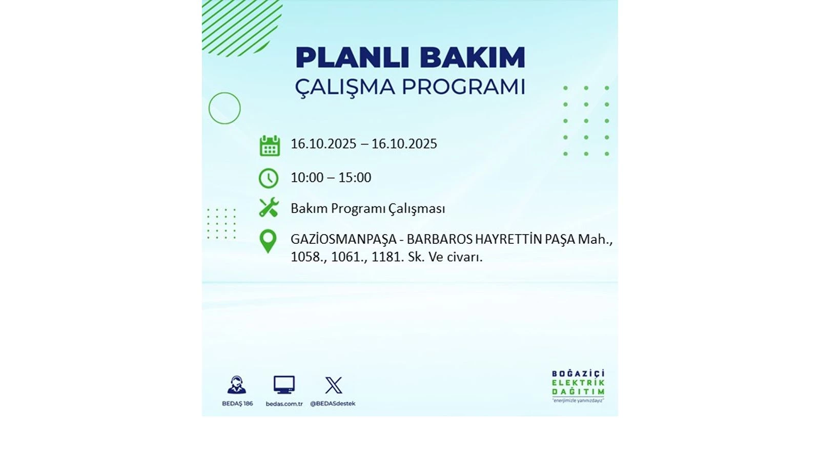 BEDAŞ saat vererek uyardı! İstanbul’da elektrik kesintisi! 16 Ekim elektrikler ne zaman gelecek? - Resim: 69