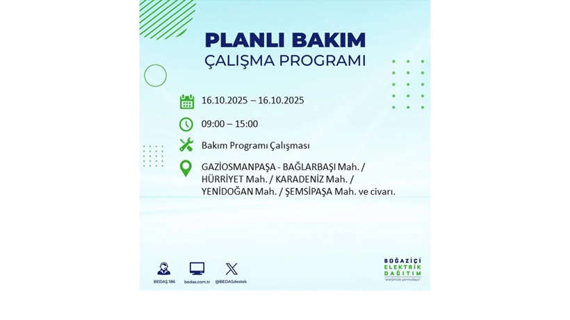 BEDAŞ saat vererek uyardı! İstanbul’da elektrik kesintisi! 16 Ekim elektrikler ne zaman gelecek? - Resim: 70