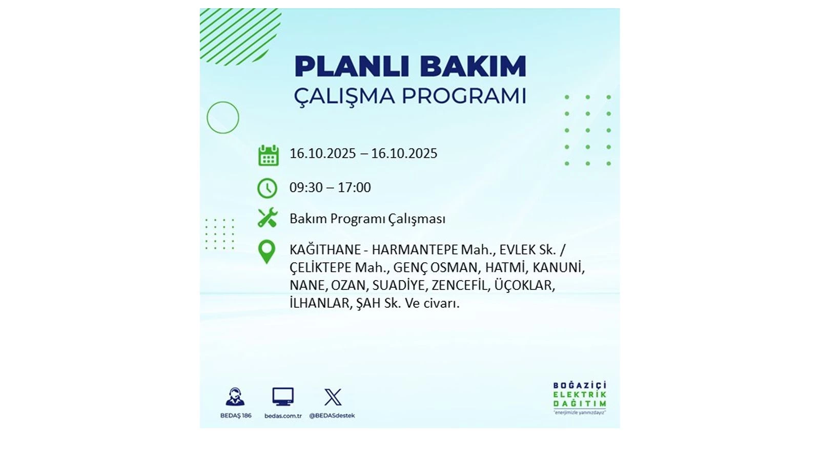 BEDAŞ saat vererek uyardı! İstanbul’da elektrik kesintisi! 16 Ekim elektrikler ne zaman gelecek? - Resim: 75