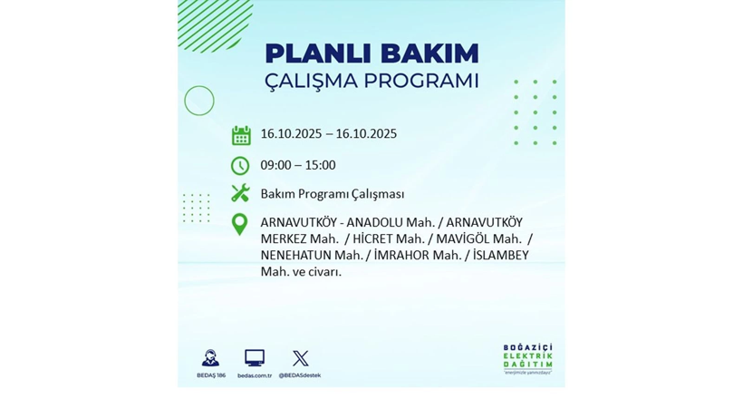 BEDAŞ saat vererek uyardı! İstanbul’da elektrik kesintisi! 16 Ekim elektrikler ne zaman gelecek? - Resim: 8