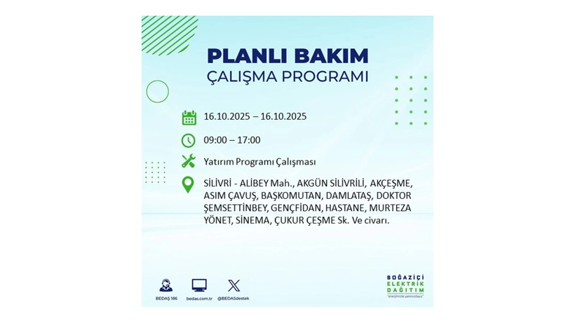 BEDAŞ saat vererek uyardı! İstanbul’da elektrik kesintisi! 16 Ekim elektrikler ne zaman gelecek? - Resim: 88