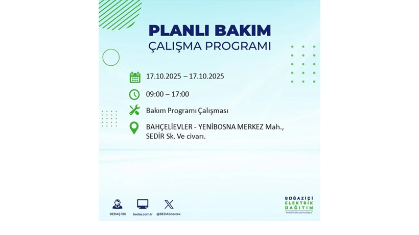 BEDAŞ o ilçeleri uyardı! İstanbul’da elektrik kesintisi! 17 Ekim elektrikler ne zaman gelecek? - Resim: 10