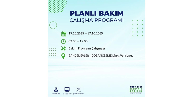 BEDAŞ o ilçeleri uyardı! İstanbul’da elektrik kesintisi! 17 Ekim elektrikler ne zaman gelecek? - Resim: 11