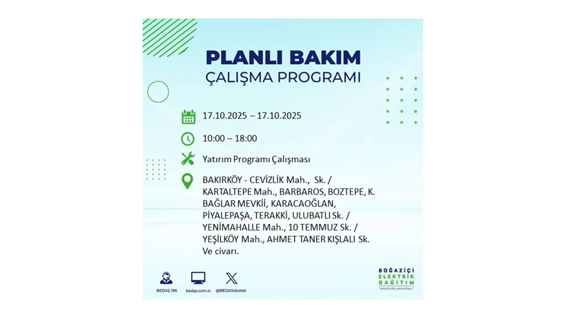 BEDAŞ o ilçeleri uyardı! İstanbul’da elektrik kesintisi! 17 Ekim elektrikler ne zaman gelecek? - Resim: 13