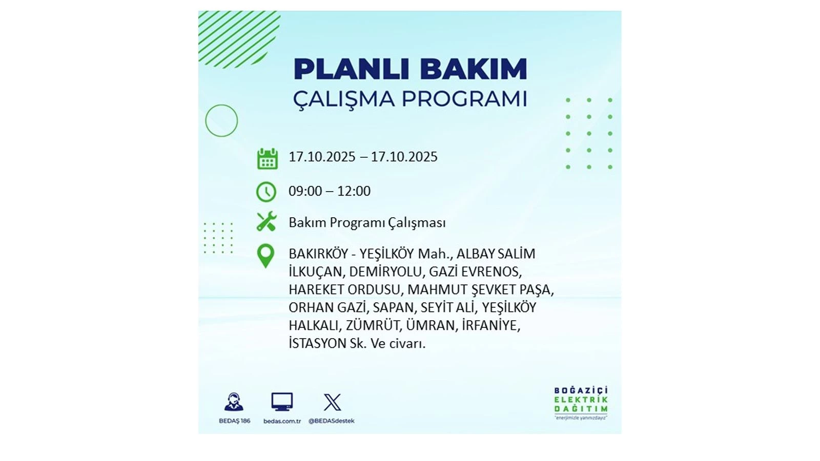 BEDAŞ o ilçeleri uyardı! İstanbul’da elektrik kesintisi! 17 Ekim elektrikler ne zaman gelecek? - Resim: 14