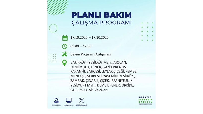 BEDAŞ o ilçeleri uyardı! İstanbul’da elektrik kesintisi! 17 Ekim elektrikler ne zaman gelecek? - Resim: 15