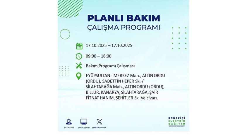 BEDAŞ o ilçeleri uyardı! İstanbul’da elektrik kesintisi! 17 Ekim elektrikler ne zaman gelecek? - Resim: 38