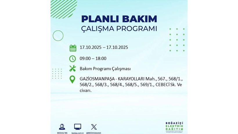 BEDAŞ o ilçeleri uyardı! İstanbul’da elektrik kesintisi! 17 Ekim elektrikler ne zaman gelecek? - Resim: 43