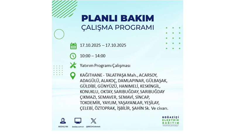BEDAŞ o ilçeleri uyardı! İstanbul’da elektrik kesintisi! 17 Ekim elektrikler ne zaman gelecek? - Resim: 52