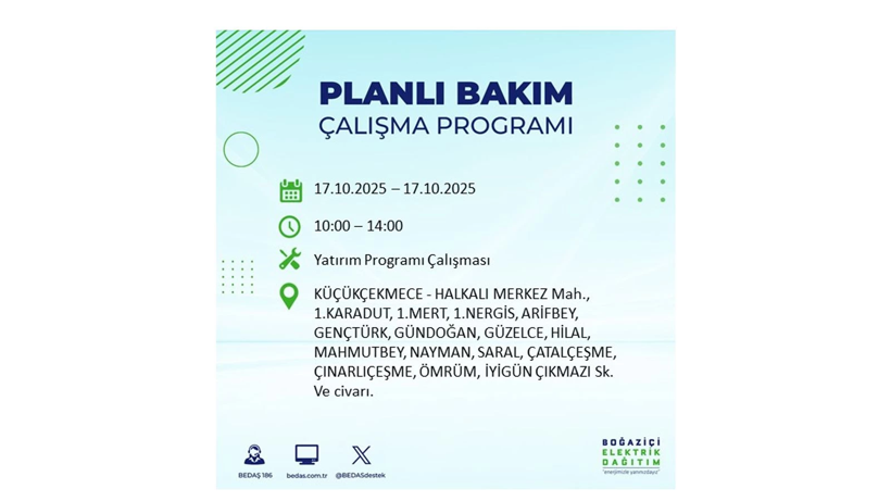 BEDAŞ o ilçeleri uyardı! İstanbul’da elektrik kesintisi! 17 Ekim elektrikler ne zaman gelecek? - Resim: 57
