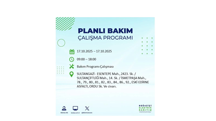 BEDAŞ o ilçeleri uyardı! İstanbul’da elektrik kesintisi! 17 Ekim elektrikler ne zaman gelecek? - Resim: 79