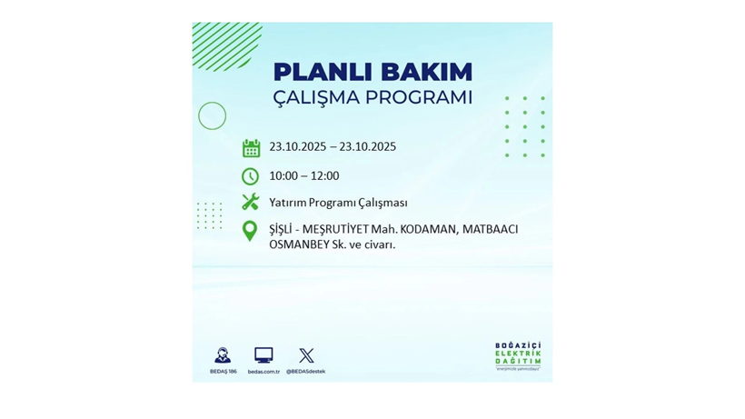 İstanbul’da elektrikler ne zaman gelecek? 23 Ekim kesinti listesi ilçelere göre açıklandı - Resim: 103