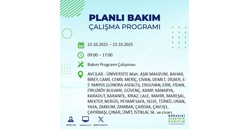 İstanbul’da elektrikler ne zaman gelecek? 23 Ekim kesinti listesi ilçelere göre açıklandı - Resim: 17