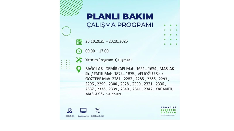 İstanbul’da elektrikler ne zaman gelecek? 23 Ekim kesinti listesi ilçelere göre açıklandı - Resim: 20