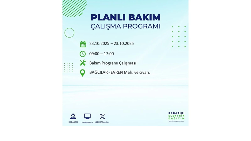 İstanbul’da elektrikler ne zaman gelecek? 23 Ekim kesinti listesi ilçelere göre açıklandı - Resim: 21
