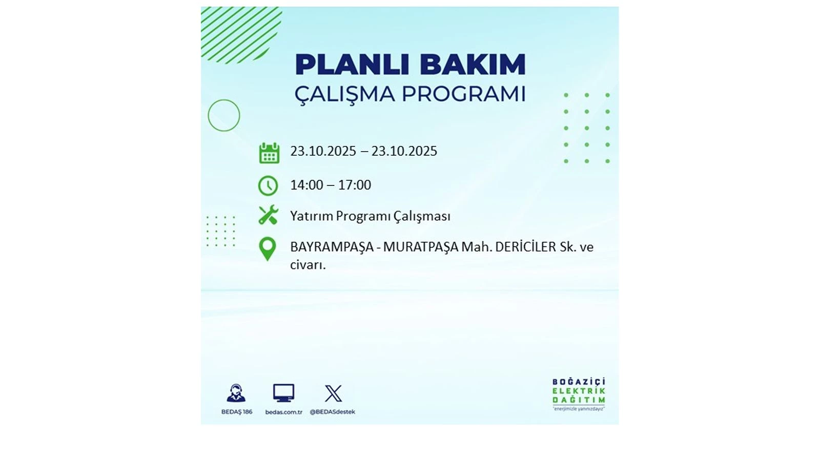 İstanbul’da elektrikler ne zaman gelecek? 23 Ekim kesinti listesi ilçelere göre açıklandı - Resim: 32