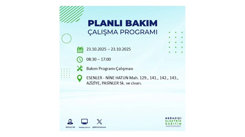 İstanbul’da elektrikler ne zaman gelecek? 23 Ekim kesinti listesi ilçelere göre açıklandı - Resim: 41