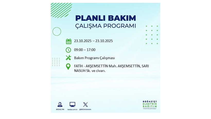 İstanbul’da elektrikler ne zaman gelecek? 23 Ekim kesinti listesi ilçelere göre açıklandı - Resim: 61