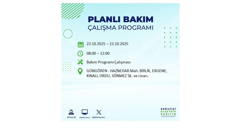 İstanbul’da elektrikler ne zaman gelecek? 23 Ekim kesinti listesi ilçelere göre açıklandı - Resim: 68