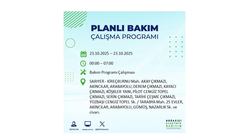 İstanbul’da elektrikler ne zaman gelecek? 23 Ekim kesinti listesi ilçelere göre açıklandı - Resim: 88