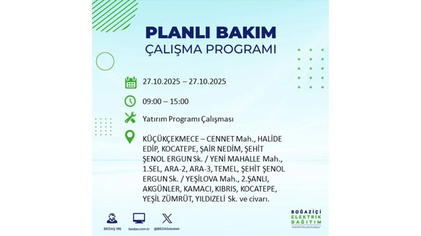 İstanbul dikkat! Bedaş'tan 27 Ekim için 'büyük kesinti' uyarısı! İşte o ilçeler - Resim: 50