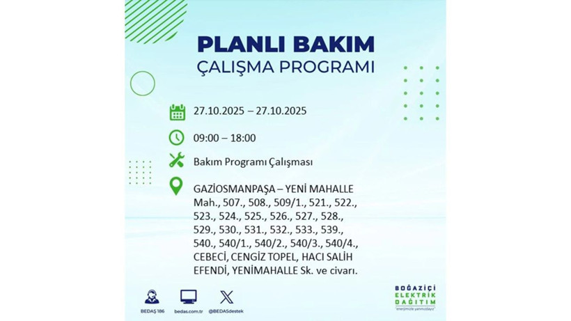 İstanbul dikkat! Bedaş'tan 27 Ekim için 'büyük kesinti' uyarısı! İşte o ilçeler - Resim: 82