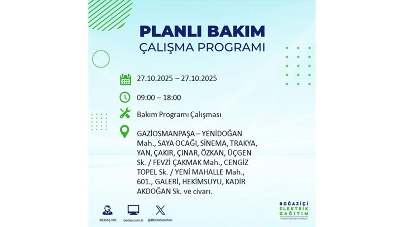 İstanbul dikkat! Bedaş'tan 27 Ekim için 'büyük kesinti' uyarısı! İşte o ilçeler - Resim: 80