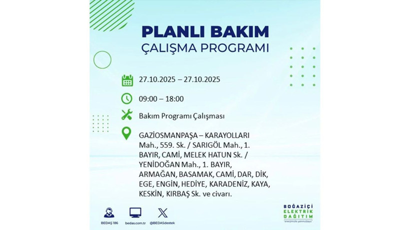 İstanbul dikkat! Bedaş'tan 27 Ekim için 'büyük kesinti' uyarısı! İşte o ilçeler - Resim: 81