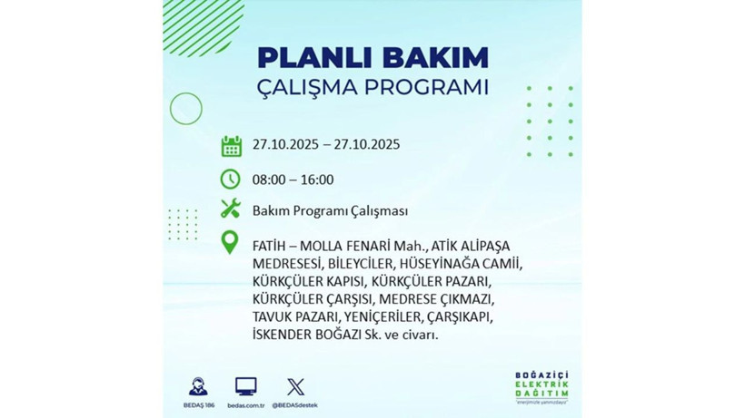 İstanbul dikkat! Bedaş'tan 27 Ekim için 'büyük kesinti' uyarısı! İşte o ilçeler - Resim: 75