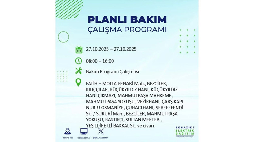 İstanbul dikkat! Bedaş'tan 27 Ekim için 'büyük kesinti' uyarısı! İşte o ilçeler - Resim: 74