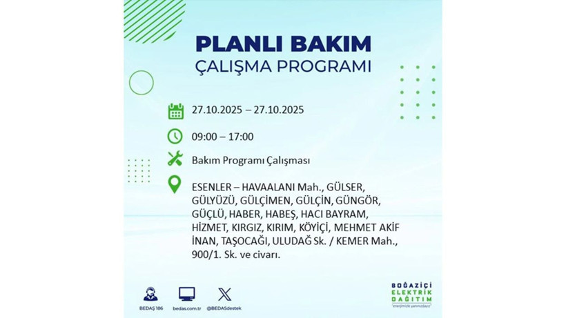 İstanbul dikkat! Bedaş'tan 27 Ekim için 'büyük kesinti' uyarısı! İşte o ilçeler - Resim: 30