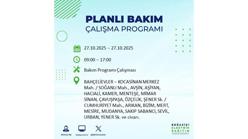 İstanbul dikkat! Bedaş'tan 27 Ekim için 'büyük kesinti' uyarısı! İşte o ilçeler - Resim: 46