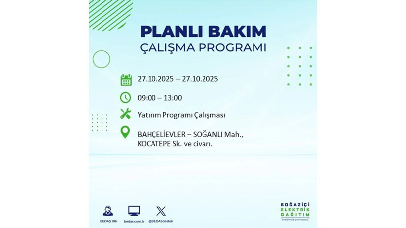 İstanbul dikkat! Bedaş'tan 27 Ekim için 'büyük kesinti' uyarısı! İşte o ilçeler - Resim: 47