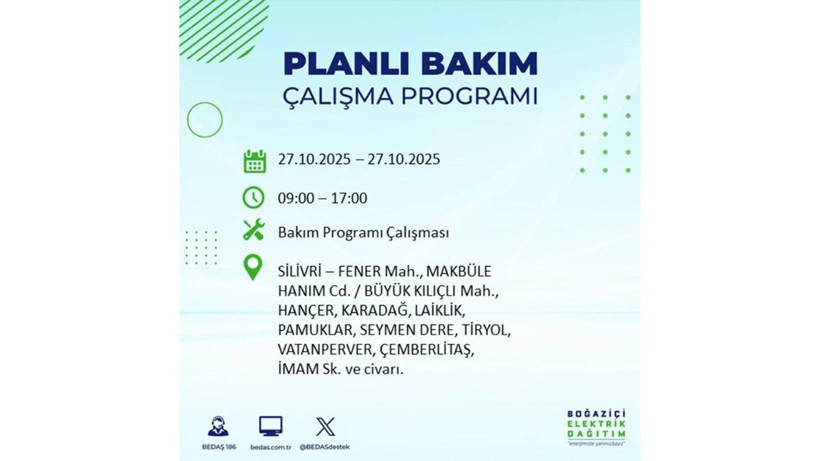 İstanbul dikkat! Bedaş'tan 27 Ekim için 'büyük kesinti' uyarısı! İşte o ilçeler - Resim: 57