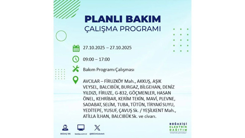 İstanbul dikkat! Bedaş'tan 27 Ekim için 'büyük kesinti' uyarısı! İşte o ilçeler - Resim: 12