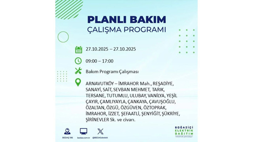İstanbul dikkat! Bedaş'tan 27 Ekim için 'büyük kesinti' uyarısı! İşte o ilçeler - Resim: 11