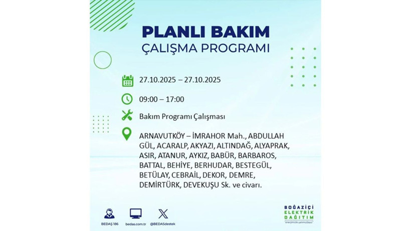 İstanbul dikkat! Bedaş'tan 27 Ekim için 'büyük kesinti' uyarısı! İşte o ilçeler - Resim: 14