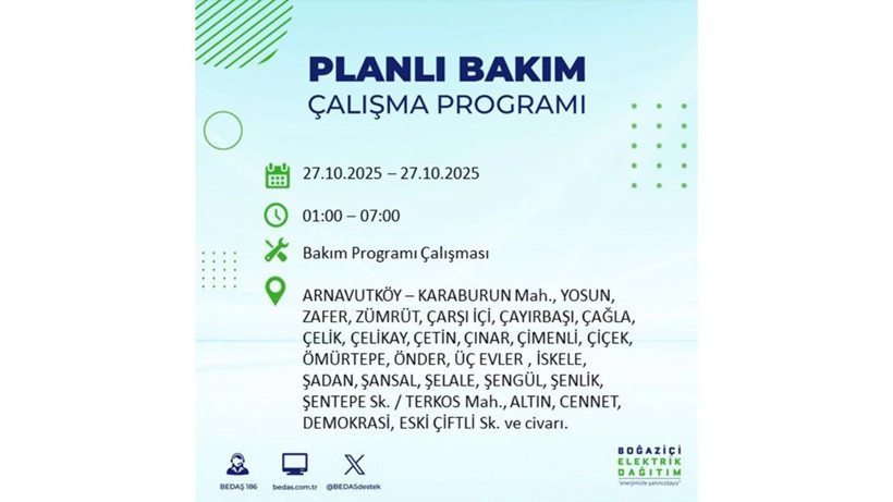 İstanbul dikkat! Bedaş'tan 27 Ekim için 'büyük kesinti' uyarısı! İşte o ilçeler - Resim: 16