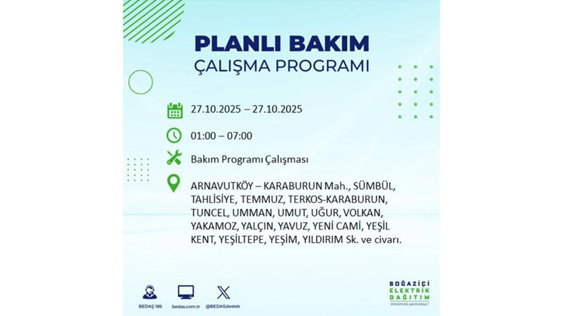 İstanbul dikkat! Bedaş'tan 27 Ekim için 'büyük kesinti' uyarısı! İşte o ilçeler - Resim: 18