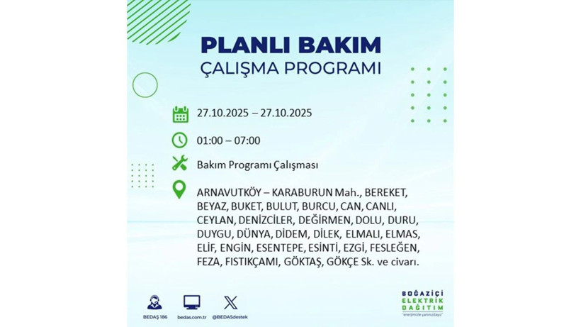 İstanbul dikkat! Bedaş'tan 27 Ekim için 'büyük kesinti' uyarısı! İşte o ilçeler - Resim: 20