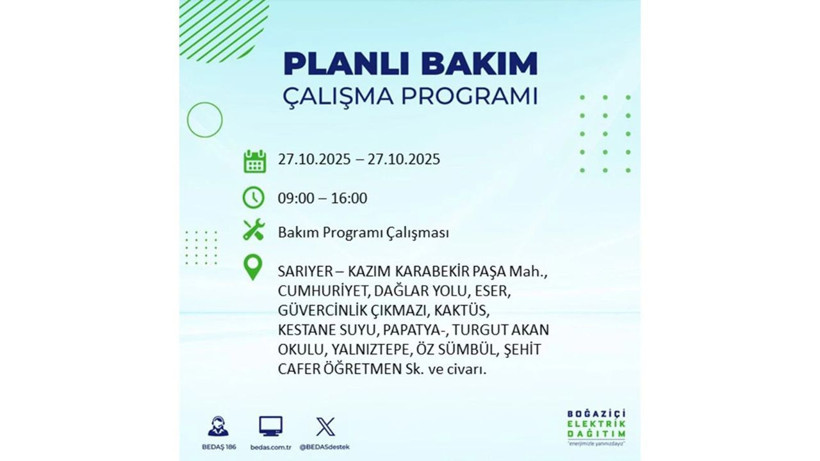 İstanbul dikkat! Bedaş'tan 27 Ekim için 'büyük kesinti' uyarısı! İşte o ilçeler - Resim: 55