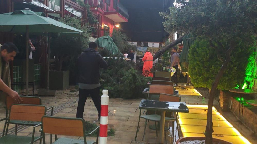 Antalya’da şiddetli yağış ve rüzgar etkili oldu: Devrilen ağacın altında kalan 3 kişi yaralandı - Resim: 1
