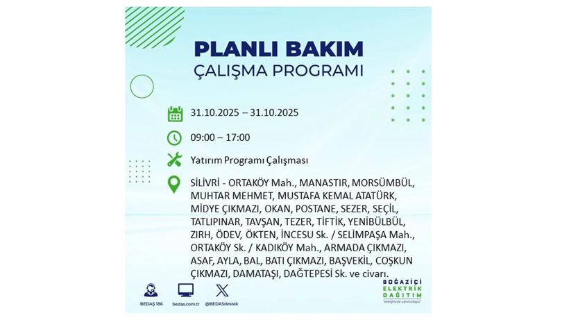 Elektrik kesintisi saatler sürecek: 31 Ekim Cuma elektrik kesintileri - Resim: 72